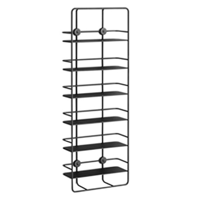 Scandinavian Wall Shelf | Minimalist Metal Frame | Vertical | Black